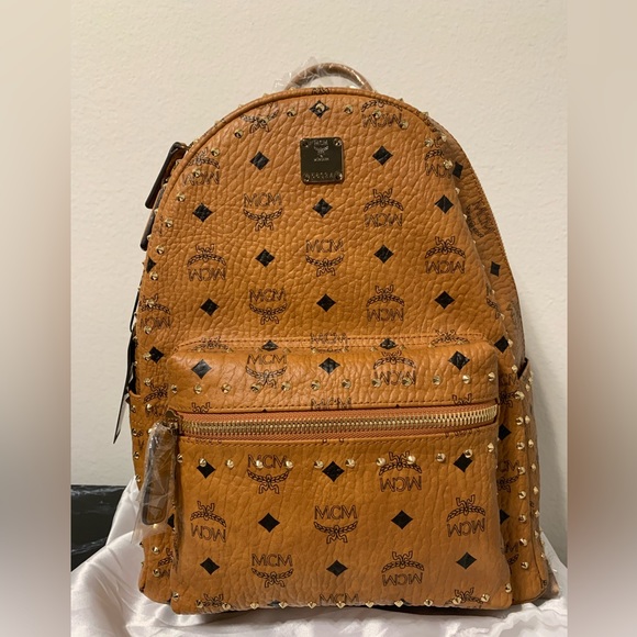 MCM Backpack Cognac Size M ⭐️ New with tags - Picture 1 of 12